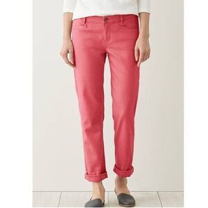J Jill Slim Boyfriend Straight Leg Size 2P Petite Coral Denim Low Rise Jeans